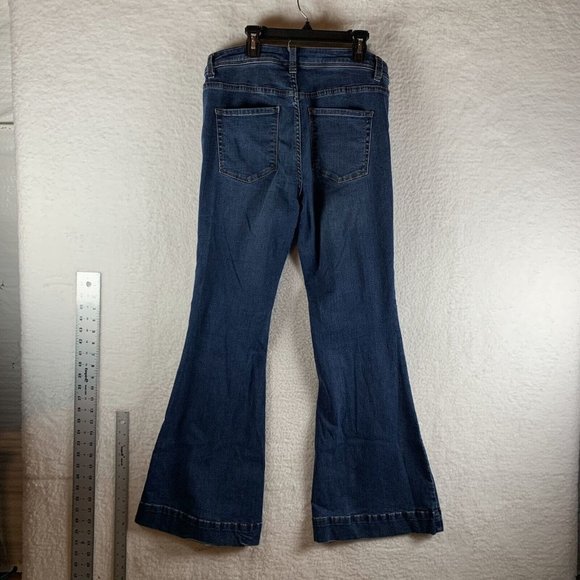 Free People Jeans Women's‎ 29 Blue Denim Cotton Mid-Rise 5-Pockets Bootcut 7826 - Picture 2 of 8
